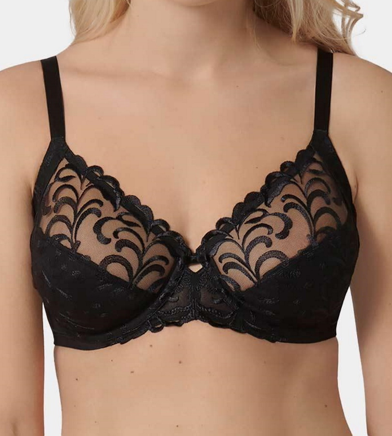 Triumph Modern Finesse W01 Underwired Wide Strap Full Cup Bra Black 34D :  : Clothing, Shoes & Accessories