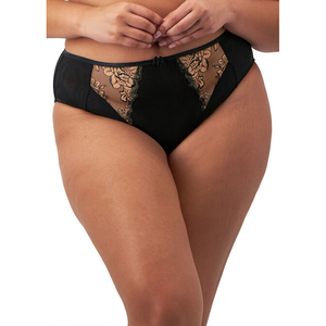 Elomi Teagan Black / Almond High Leg Brief