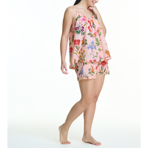 Arabella Pink Floral Cotton Short PJ Set 