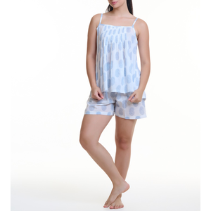 Arabella Cotton Blue Paisley Short PJ Set 